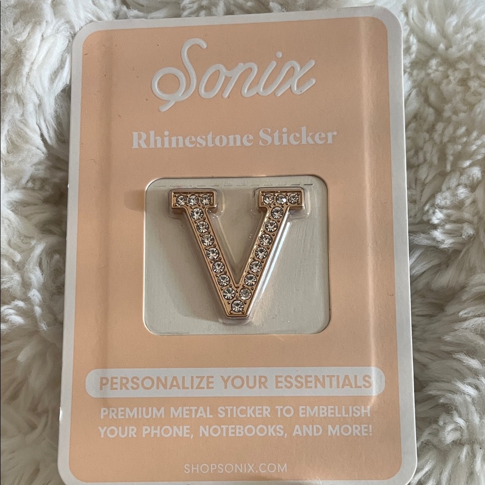 Sonix Gold Rhinestone V Sticker
